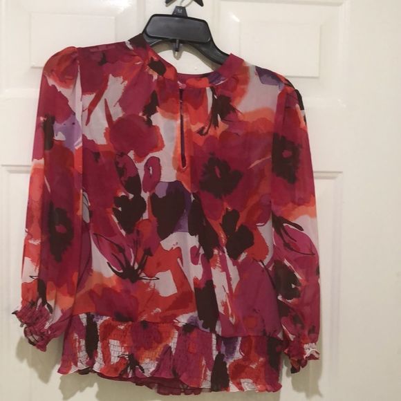 NWOT Ana Ladies Medium floral sheer top with tanks - Picture 9 of 9